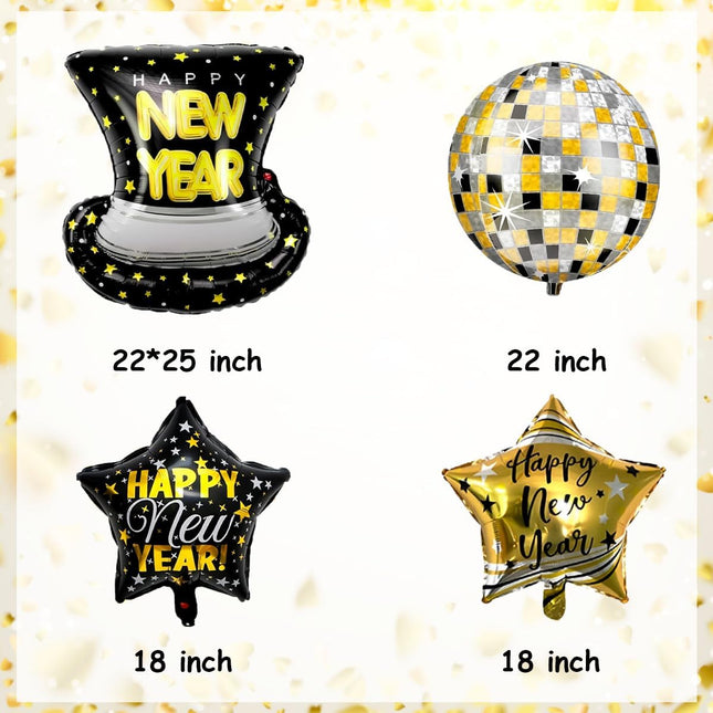 Happy New Year 2026 Headband – Silver Star Glitter Hair Band for Party