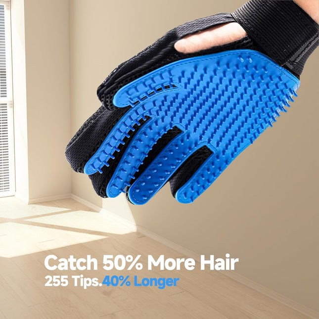 2-Pack Deshedding Gloves for Dogs & Cats – Grooming Mitts for Hair Removal & Bathing