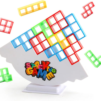 Balance Stacking Attack Block Game, 48-Piece Family Board Game for Kids & Adults