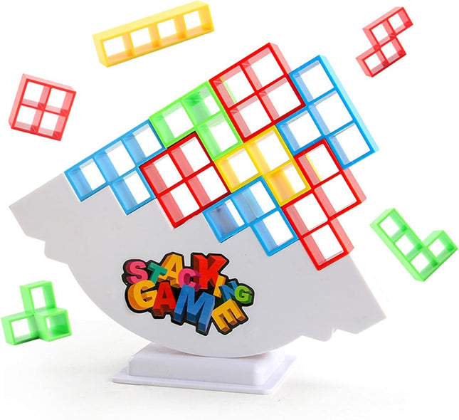 Balance Stacking Attack Block Game, 48-Piece Family Board Game for Kids & Adults