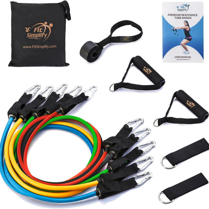 12-Piece Resistance Bands Set: Complete Workout Set with Instructional Booklet