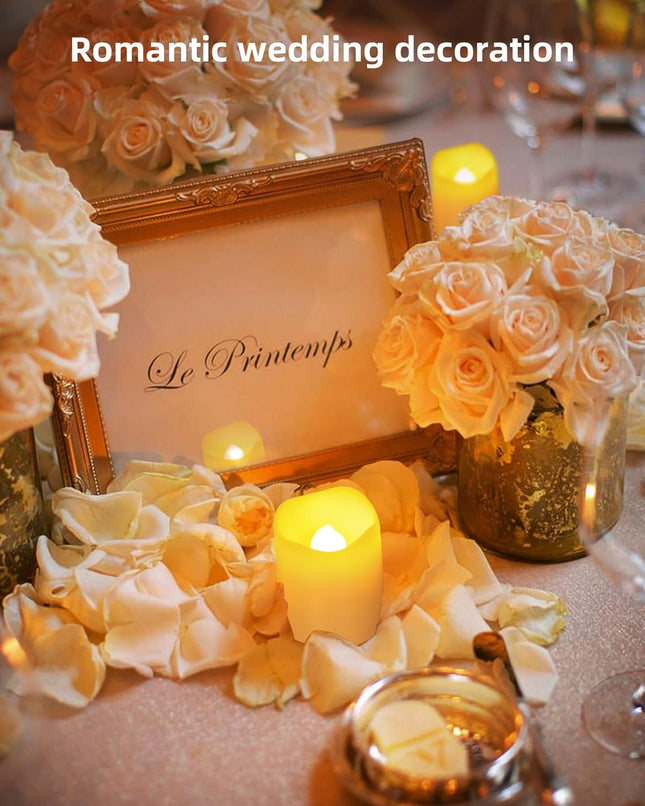 24 Pack Flameless Votive Candles – Battery Operated LED Tea Lights, Warm White