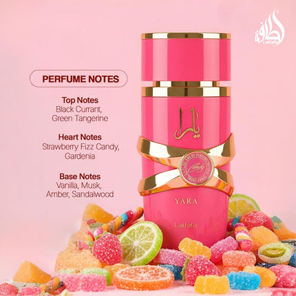 Lattafa Yara Candy Eau de Parfum 100ml Fruity Vanilla Amber Perfume for Women