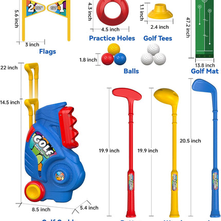 Kids Toddler Golf Set with Putting Mat Indoor Outdoor Golf Toy Gift for Boys