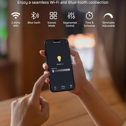 Smart Outdoor Dimmer Plug – Remote Control, Alexa & Google Compatible, 100FT