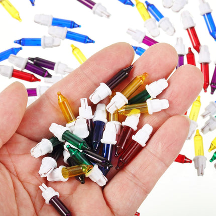 60PCS Mini Incandescent Replacement Bulbs 2.5V for Christmas Lights White Base