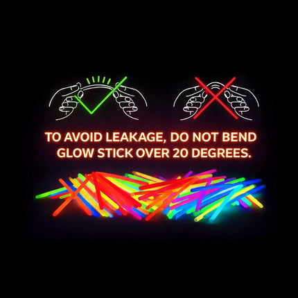 100-Pack 8” Glow Sticks – Party Favors, Necklaces & Bracelets with Connectors