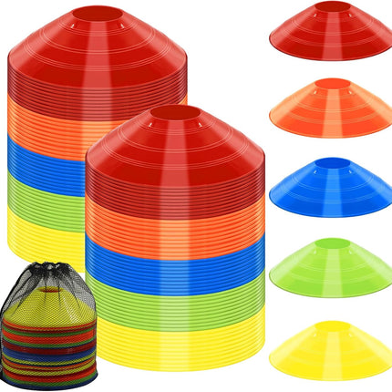 Sports Training Cones, Disc Markers with Bag for Soccer Basketball Games