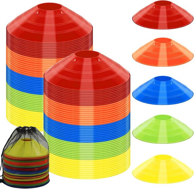 Sports Training Cones, Disc Markers with Bag for Soccer Basketball Games