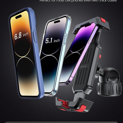 2026 Upgraded Bike Phone Holder, 1S Quick Install Handlebar Mount for iPhone Samsung