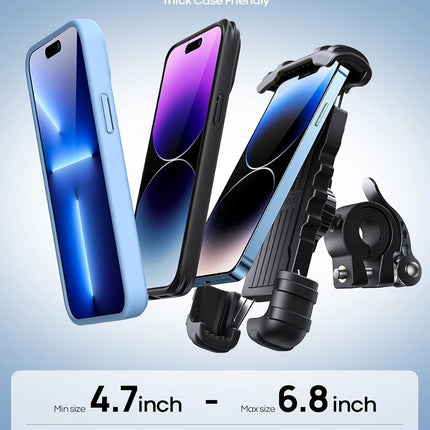 Bike Phone Holder – Motorcycle Mount, Handlebar Clamp for iPhone & Android Phones