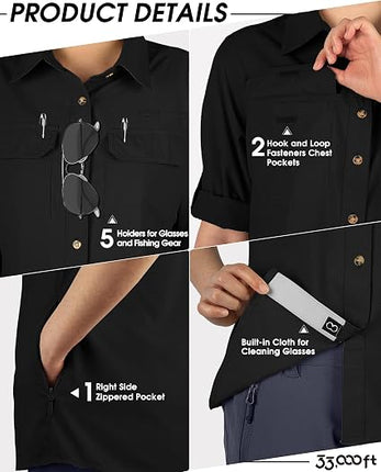 Women's UPF 50+ UV Sun Protection Shirt Quick Dry Long Sleeve for Hiking Fishing Travel