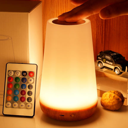 Touch Night Light with 13 RGB Colors, 5 Brightness Levels, Bedroom Lamp