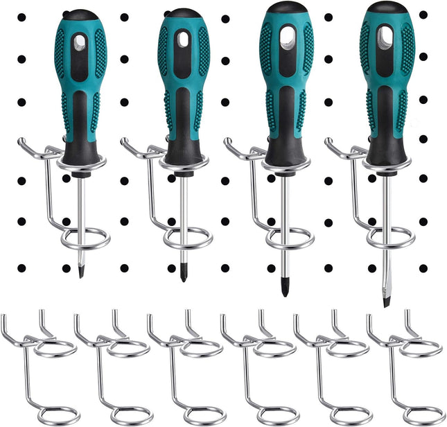 12PCS Screwdriver & Tool Organizer – Pegboard Racks for Garage, Workbench & Kitchen