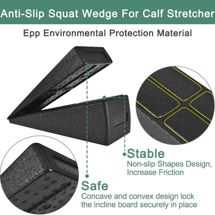 3Pcs Squat Wedge Slant Board 12x6.3" Adjustable Calf Foot Stretcher with Bag