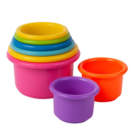 8 Colorful Stackable Cups – Baby Bath Toys & Toddler Learning Set