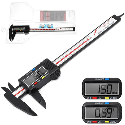 6 Inch Digital Caliper with LCD Screen Inch Metric Conversion Measuring Tool