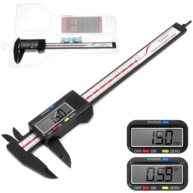 6 Inch Digital Caliper with LCD Screen Inch Metric Conversion Measuring Tool