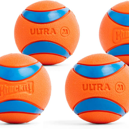 Ultra Ball Dog Toy – Medium, Durable Rubber, Floating Fetch Balls, 4-Pack