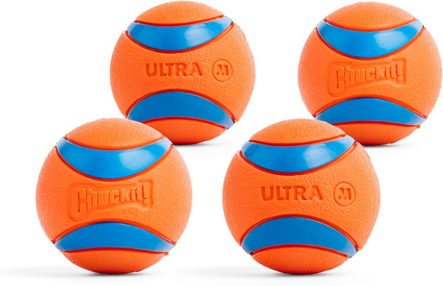Ultra Ball Dog Toy – Medium, Durable Rubber, Floating Fetch Balls, 4-Pack