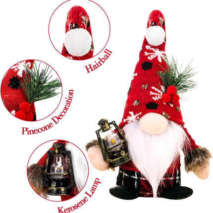 2 PCS Small Christmas Gnomes – Handmade Scandinavian Tomte Plush Decor