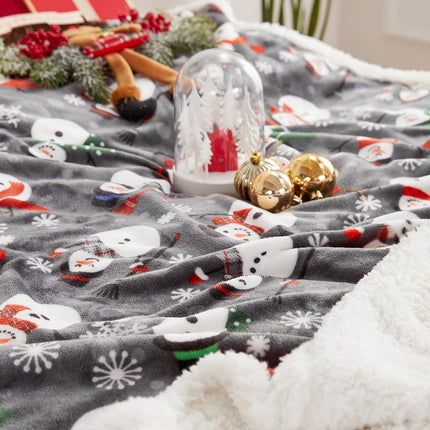 Sherpa Christmas Throw Blanket – Fuzzy, Fluffy, Soft & Cozy Fleece Flannel Plush Blanket
