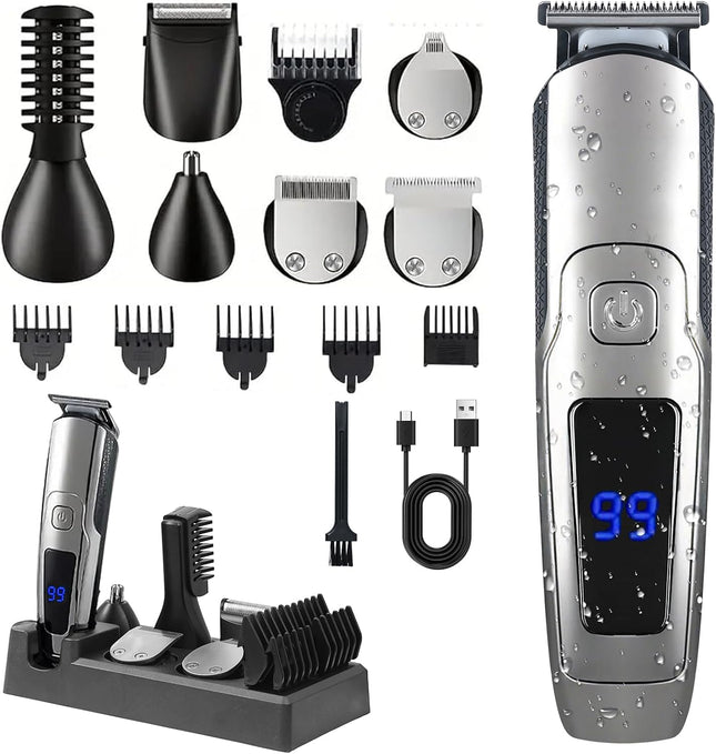 14-in-1 Beard Trimmer for Men, Cordless Waterproof Grooming Kit, 20 Length Settings