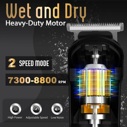 6-in-1 Beard & Body Trimmer for Men, Waterproof Electric Razor, USB Rechargeable, Silver