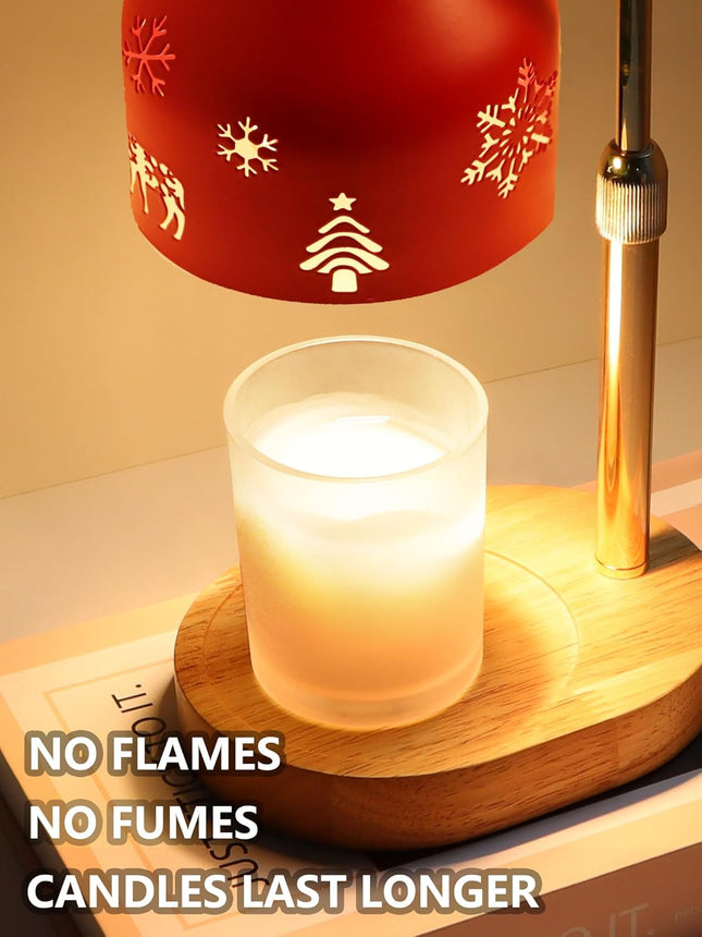 Christmas Candle Warmer Lamp with Timer, Dimmer, and Adjustable Height – Perfect Holiday Gift