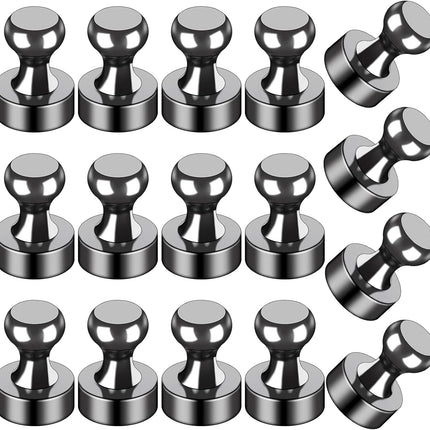 16Pcs Refrigerator Magnets – Black, Magnetic Locker & Calendar Accessories