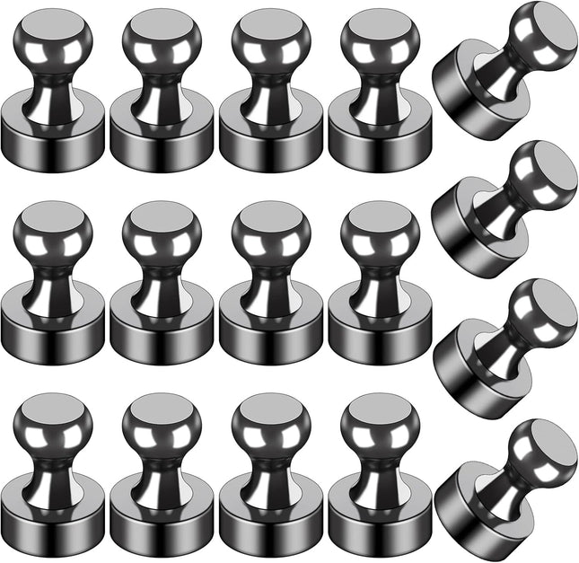 16Pcs Refrigerator Magnets – Black, Magnetic Locker & Calendar Accessories