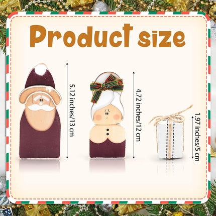 3PCS Wooden Santa Table Signs – Rustic Christmas Standing Centerpieces Decor