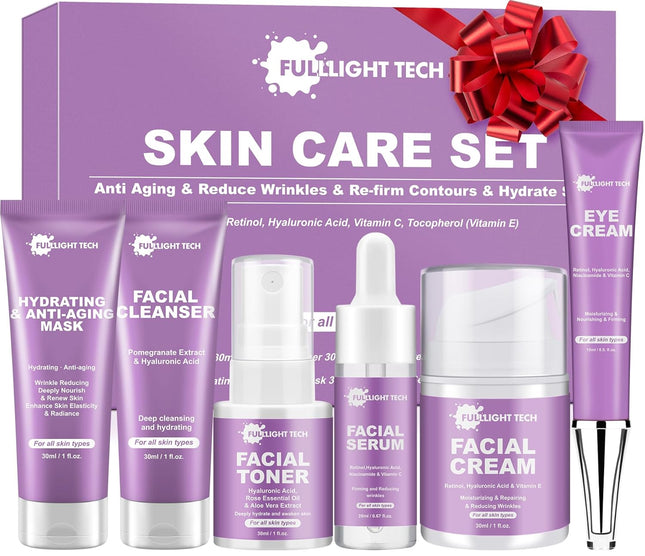 6-Pc Anti-Aging Skincare Set – Korean Retinol, Hydrate & Moisturize, Gift