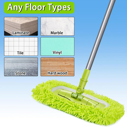 4PCS Reusable Microfiber Mop Pads, Wet Dry Sweeping Cloths for Swiffer