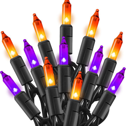 Purple & Orange Halloween String Lights, 20FT 100-Count Waterproof Mini Lights