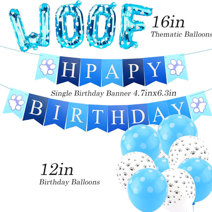 Dog Birthday Party Supplies – Adjustable Bandana, Hat, Banner, Bow Tie & Balloons