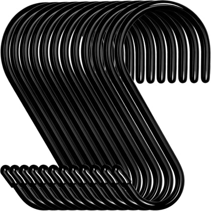 12-Pack 4.5" Vinyl Coated S Hooks – Heavy Duty for Closet, Kitchen & Garage