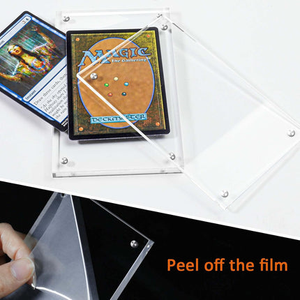 2 Pack Acrylic Magnetic Trading Card Display Frames Clear Sports Card Desktop Stands