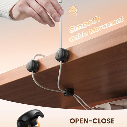 6-Pack Cable Clips – Spring Cord Organizer for Desk & Nightstand Charging