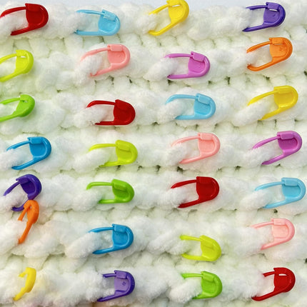 150 PCS Crochet Stitch Markers – 10 Colors, Locking Clips & Counter Set