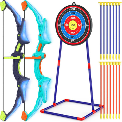 2-Pack Kids Bow & Arrow Set with 14 Suction Cup Arrows & Targets, Ages 4–12