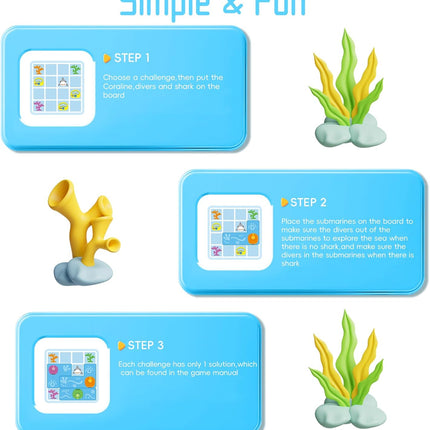 Skill-Building Puzzle Games – Brain Teasers, Divers & Shark Logic Game for Kids