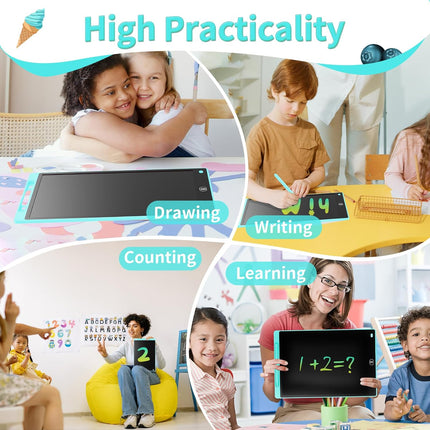 2-Pack Genialba 8.5" LCD Writing Tablets – Colorful Doodle Boards for Kids