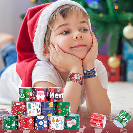 48PCS Christmas Slap Wristbands – 12 Snap Bracelets for Festive Holiday Fun