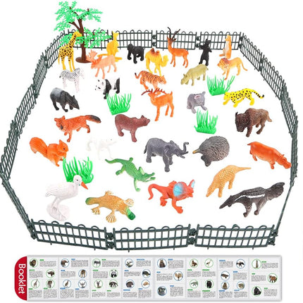 54-Piece Mini Jungle Animal Figure Set – Realistic Vinyl Toys for Kids