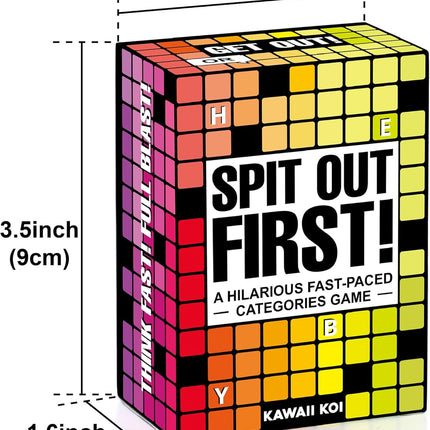 Spit Out First Categories Card Game Family Party Game Ages 14+ 2-7 Players