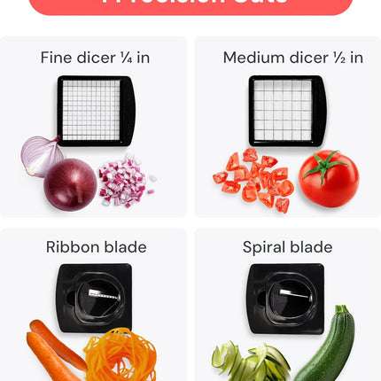 Original Pro Chopper 4-in-1, Vegetable & Fruit Chopper with Container, White