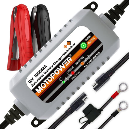 MP00205B 12V 1000mA Battery Charger – Automatic, Trickle, Maintainer, Desulfator