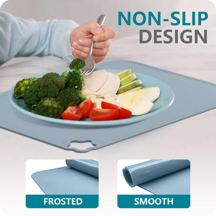 3-Pack Silicone Placemats for Toddlers – Non-Slip, Heat & Stain Resistant