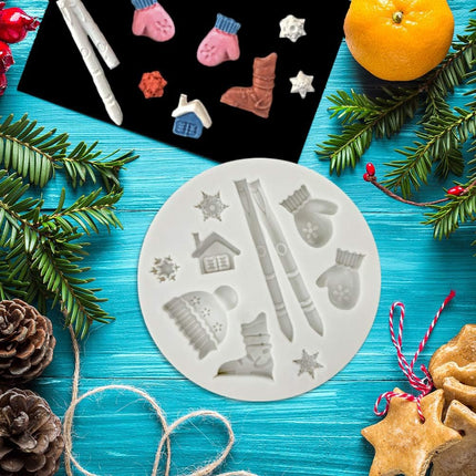 3PCS Christmas Silicone Molds – 26 Cavity Snowflake & Snowman Fondant Molds